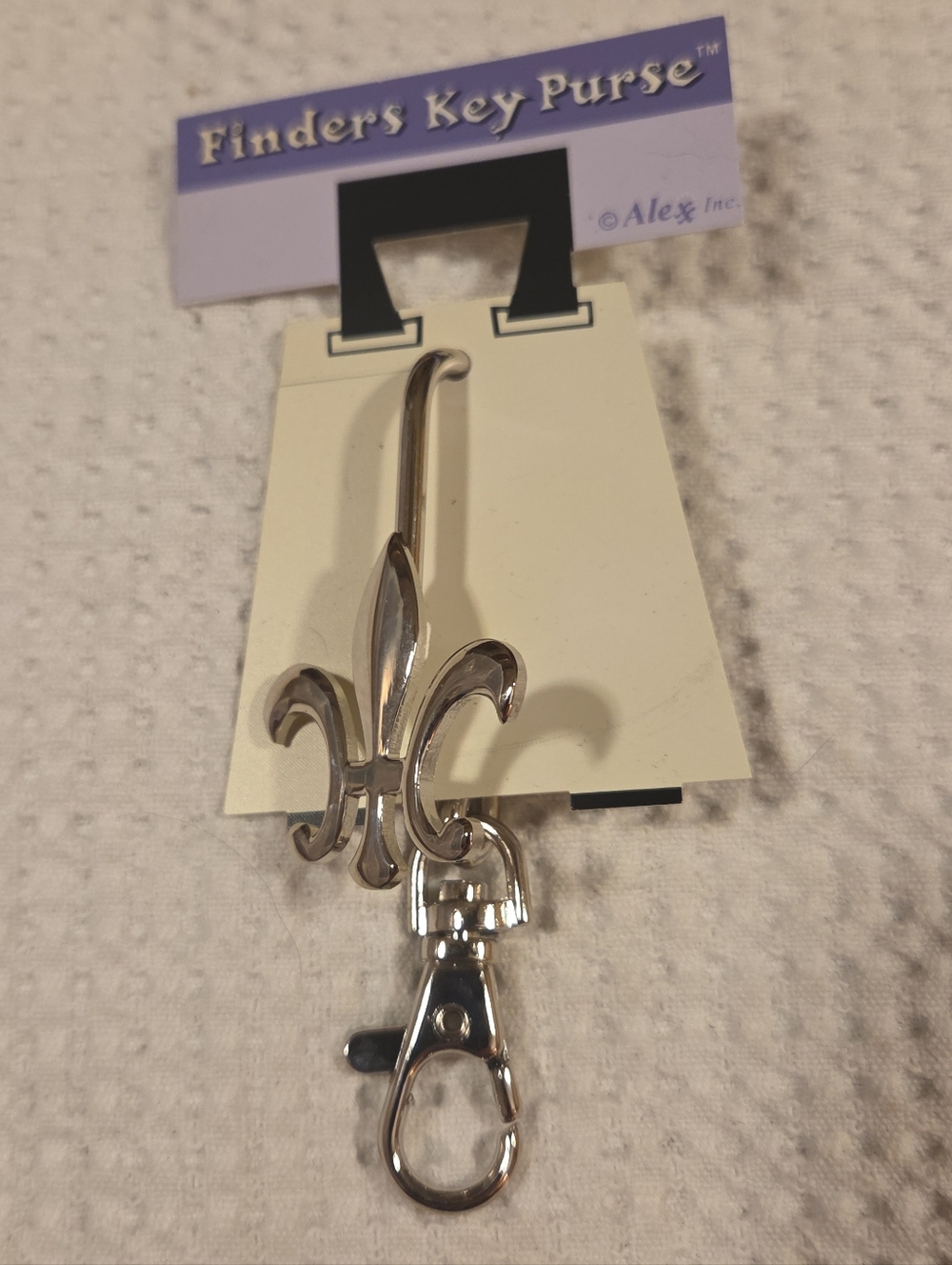 Fleur-de-Lis Silver Finders Key Purse Hook, Alexx, NEW